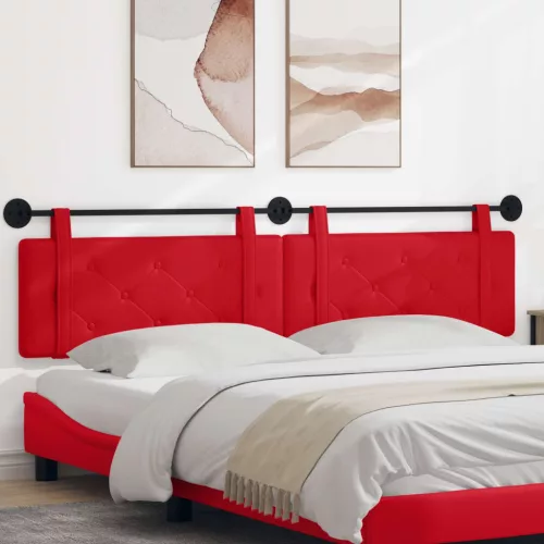 vidaXL Fali Fejtámla Falra szerelhető Piros 210 x 55 x 5 cm Műbőr