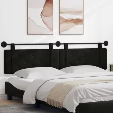   vidaXL Fali Fejtámla Falra szerelhető Fekete 210 x 55 x 5 cm Műbőr