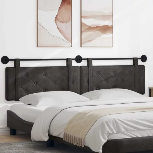 vidaXL Fali Fejtámla Falra szerelhető Fekete 210 x 55 x 5 cm Antik PU