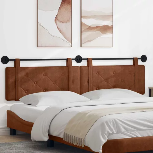 vidaXL barna fejtámlával 2 pcs Barna 200 x 5 x 40 cm Habarcs deszka
