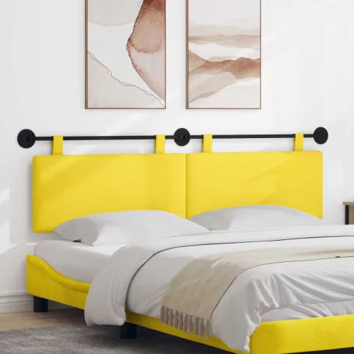 vidaXL Fali Fejtámla Világos sárga 170 x 55 x 5 cm Bársonyos szövet