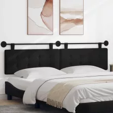   vidaXL Fali Fejtámla Falra szerelhető Fekete 210 x 55 x 5 cm szövet