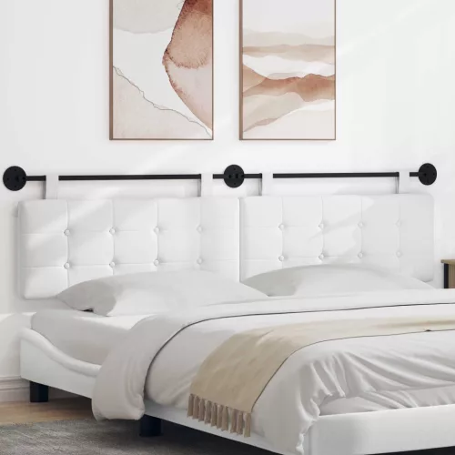vidaXL Fali Fejtámla Falra szerelhető Fehér 210 x 55 x 5 cm szövet
