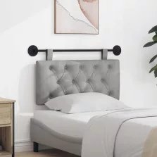   vidaXL Fali Fejtámla Világosszürke 90 x 55 x 7 cm Bársony
