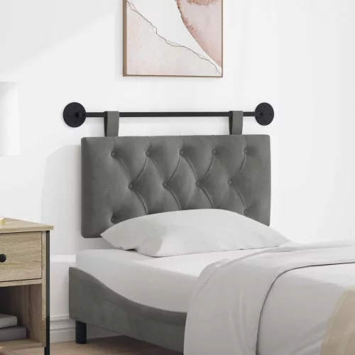 vidaXL Fali Fejtámla Sötétszürke 90 x 55 x 7 cm Bársony