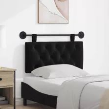  vidaXL Fali Fejtámla Falra szerelhető Fekete 90 x 55 x 7 cm Bársony