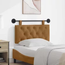   vidaXL Fali Fejtámla Falra szerelhető Barna 90 x 55 x 7 cm Bársony