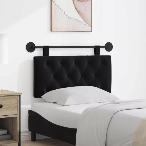 vidaXL Fali Fejtámla Falra szerelhető Fekete 100 x 55 x 7 cm Bársony