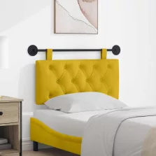   vidaXL Fali Fejtámla Falra szerelhető Sárga 100 x 55 x 7 cm Bársony