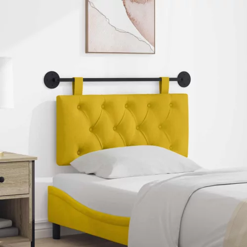 vidaXL Fali Fejtámla Falra szerelhető Sárga 100 x 55 x 7 cm Bársony