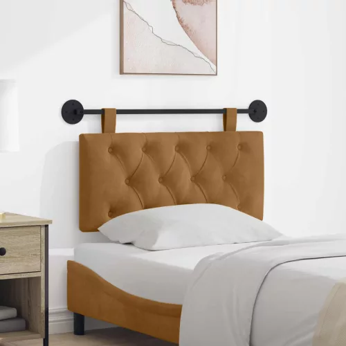 vidaXL Fali Fejtámla Falra szerelhető Barna 100 x 55 x 7 cm Bársony