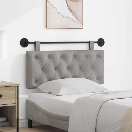 vidaXL Fali Fejtámla Világosszürke 110 x 55 x 7 cm Bársony