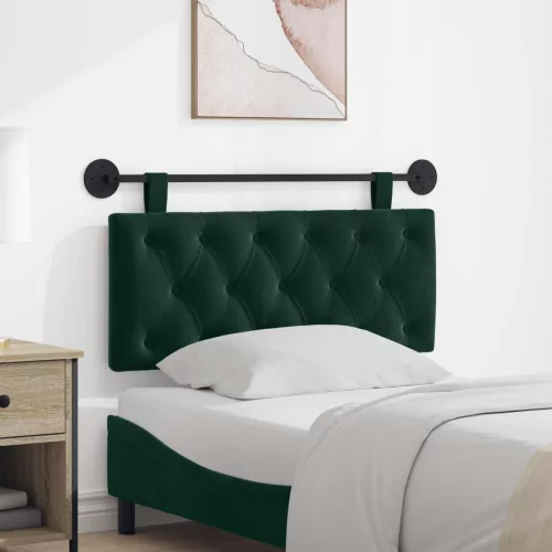 vidaXL Fali Fejtámla Sötétzöld 110 x 55 x 7 cm Bársony
