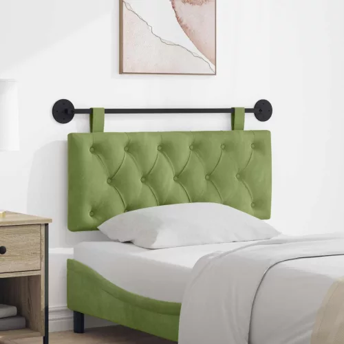 vidaXL Fali Fejtámla Világos zöld 110 x 55 x 7 cm Bársony