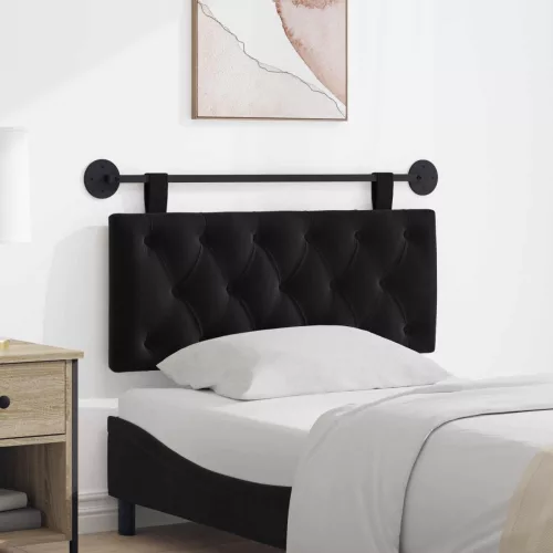 vidaXL Fali Fejtámla Falra szerelhető Fekete 110 x 55 x 7 cm Bársony