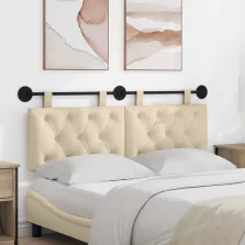   vidaXL Fali Fejtámla Falra szerelhető Krém 130 x 55 x 7 cm szövet