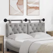   vidaXL Fali Fejtámla Világosszürke 130 x 55 x 7 cm Bársony