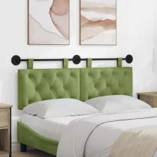   vidaXL Fali Fejtámla Világos zöld 130 x 55 x 7 cm Bársony