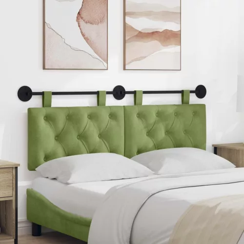 vidaXL Fali Fejtámla Világos zöld 130 x 55 x 7 cm Bársony