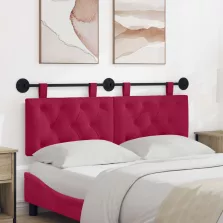   vidaXL Fali Fejtámla Falra szerelhető Bordó 130 x 55 x 7 cm Bársony