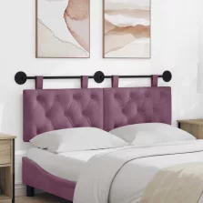   vidaXL Fali Fejtámla Falra szerelhető Lila 130 x 55 x 7 cm Bársony