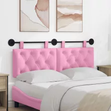   vidaXL Fali Fejtámla Falra szerelhető Rózsaszín 150 x 55 x 7 cm szövet