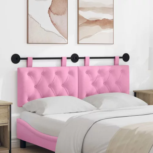 vidaXL Fali Fejtámla Falra szerelhető Rózsaszín 150 x 55 x 7 cm szövet