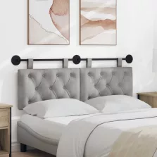   vidaXL Fali Fejtámla Világosszürke 150 x 55 x 7 cm Bársony