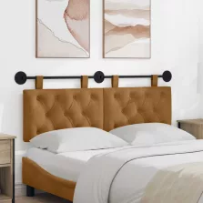   vidaXL Fali Fejtámla Falra szerelhető Barna 150 x 55 x 7 cm Bársony