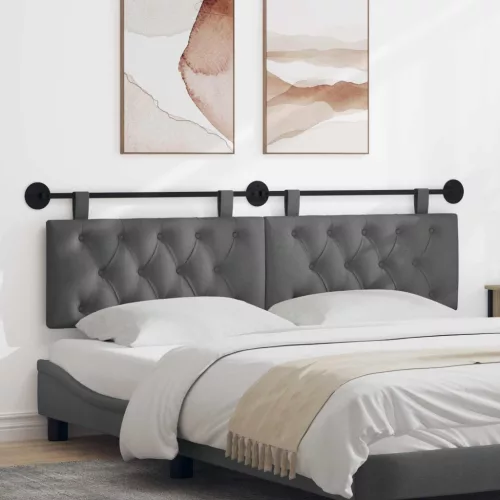 vidaXL Fali Fejtámla Sötétszürke 170 x 55 x 7 cm szövet