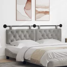   vidaXL Fali Fejtámla Világosszürke 170 x 55 x 7 cm Bársony