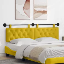   vidaXL Fali Fejtámla Falra szerelhető Sárga 170 x 55 x 7 cm Bársony