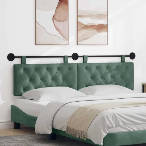vidaXL Fali Fejtámla Tengeri Zöld 170 x 55 x 7 cm Bársony