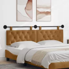   vidaXL Fali Fejtámla Falra szerelhető Barna 190 x 55 x 7 cm Bársony