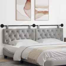   vidaXL Fali Fejtámla Világosszürke 210 x 55 x 7 cm Bársony