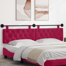   vidaXL Fali Fejtámla Falra szerelhető Bordó 210 x 55 x 7 cm Bársony