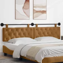  vidaXL Fali Fejtámla Falra szerelhető Barna 210 x 55 x 7 cm Bársony