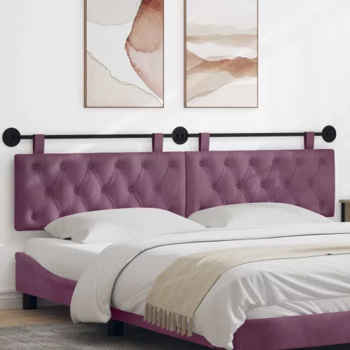 vidaXL Fali Fejtámla Falra szerelhető Lila 210 x 55 x 7 cm Bársony