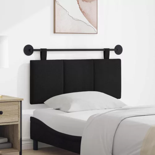vidaXL Fali Fejtámla Falra szerelhető Fekete 110 x 55 x 5 cm szövet