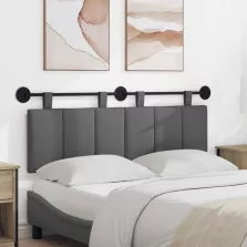   vidaXL Fali Fejtámla Csíkos Sötétszürke 150 x 55 x 5 cm szövet