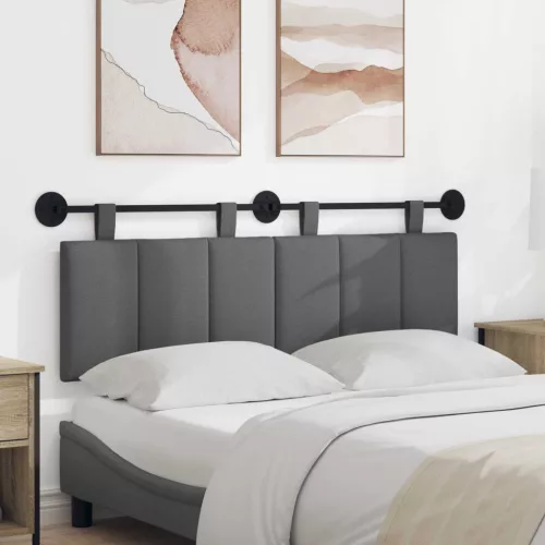 vidaXL Fali Fejtámla Csíkos Sötétszürke 150 x 55 x 5 cm szövet