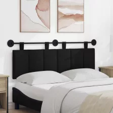   vidaXL Fali Fejtámla Falra szerelhető Fekete 150 x 55 x 5 cm szövet