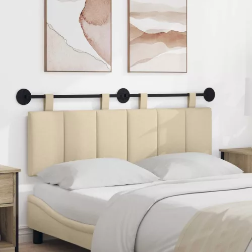 vidaXL Fali Fejtámla Falra szerelhető Krém 150 x 55 x 5 cm szövet