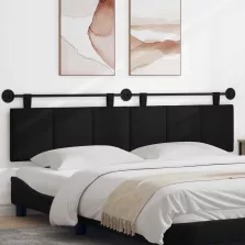   vidaXL Fali Fejtámla Falra szerelhető Fekete 210 x 55 x 5 cm szövet