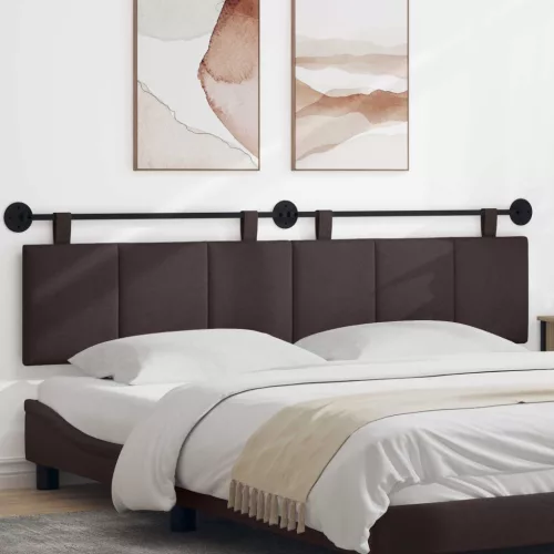 vidaXL Fali Fejtámla Csíkos Sötét Barna 210 x 55 x 5 cm szövet