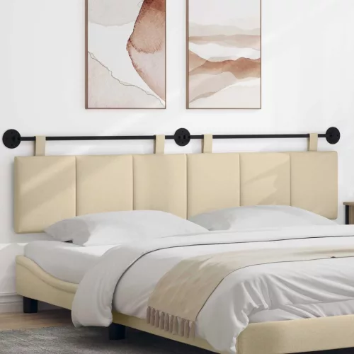 vidaXL Fali Fejtámla Falra szerelhető Krém 210 x 55 x 5 cm szövet