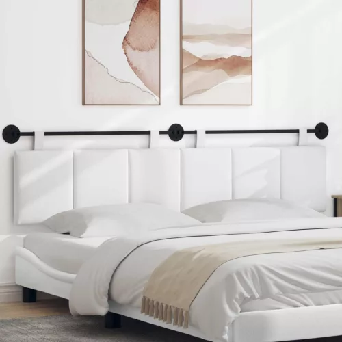 vidaXL Fali Fejtámla Falra szerelhető Fehér 210 x 55 x 5 cm szövet