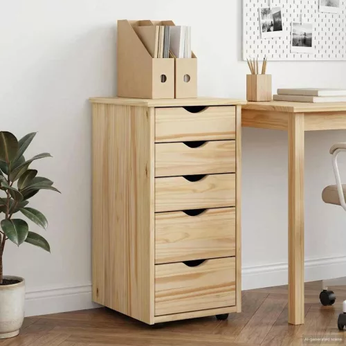 vidaXL Cabinet Barna 34 x 39 x 61,5 cm Tömör fenyőfa