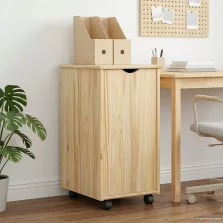   vidaXL Görgős szekrény kerékkel Barna 34 x 39 x 65,5 cm Tömör fenyőfa