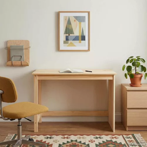 vidaXL Asztal Barna 112 x 50 x 75 cm Tömör fenyőfa